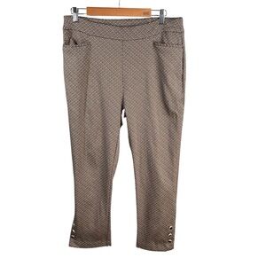 Chico's‎ Pants Women Size 12 Embellished Elastic Waist Cropped Ankle Length